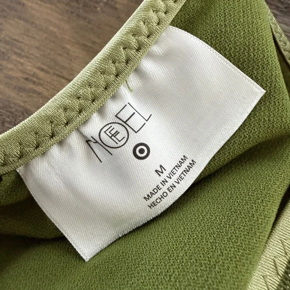 FE Noel Target Sage Green Metallic Shimmer High Leg One Piece Swimsuit‎ Medium